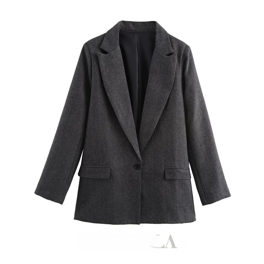 Fashion Long Sleeve Straight Suit Coat - EverVibe