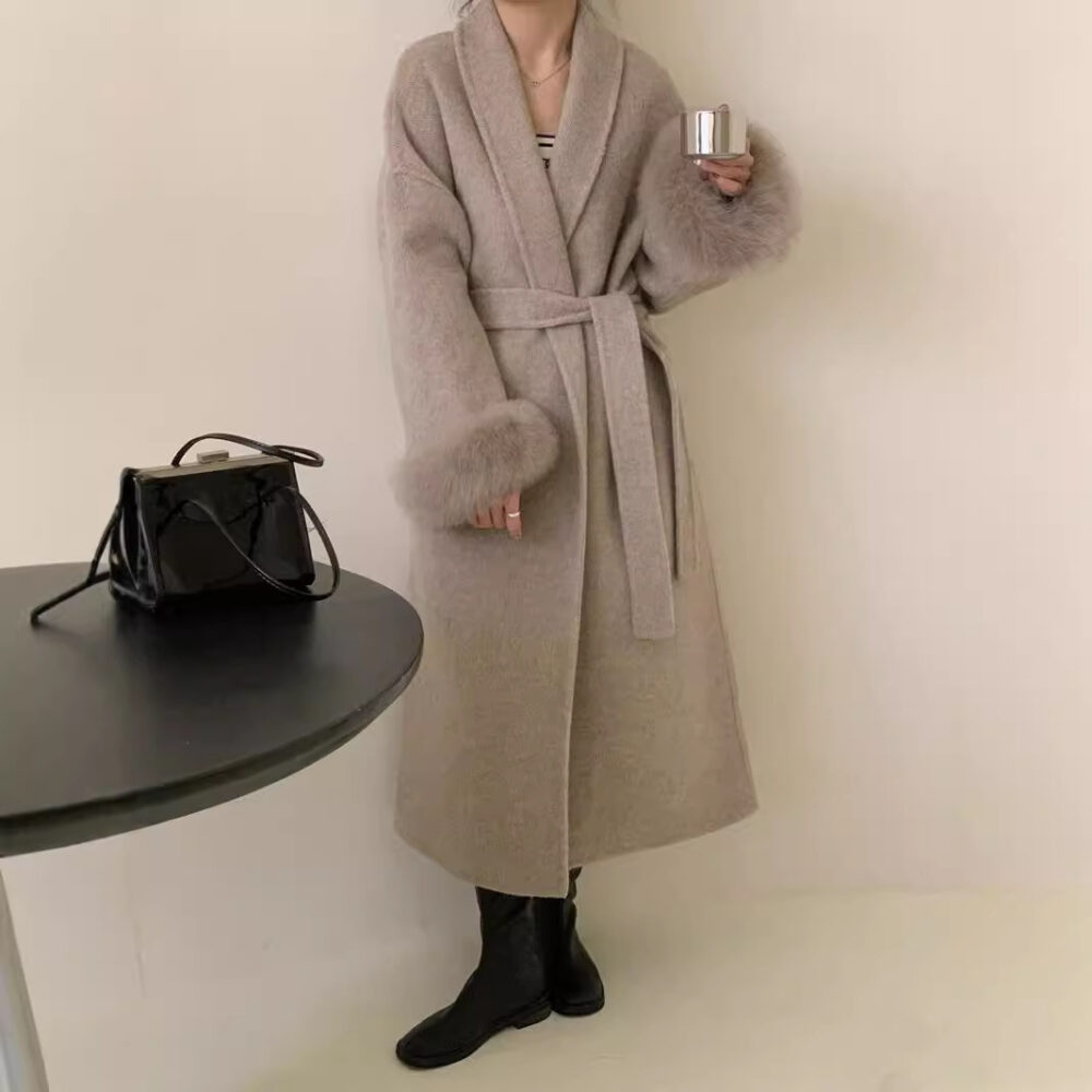 Long Lapel Reversible Cashmere - EverVibe - Image 2
