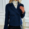Tailored Collar Woolen Coat - EverVibe - Image 4