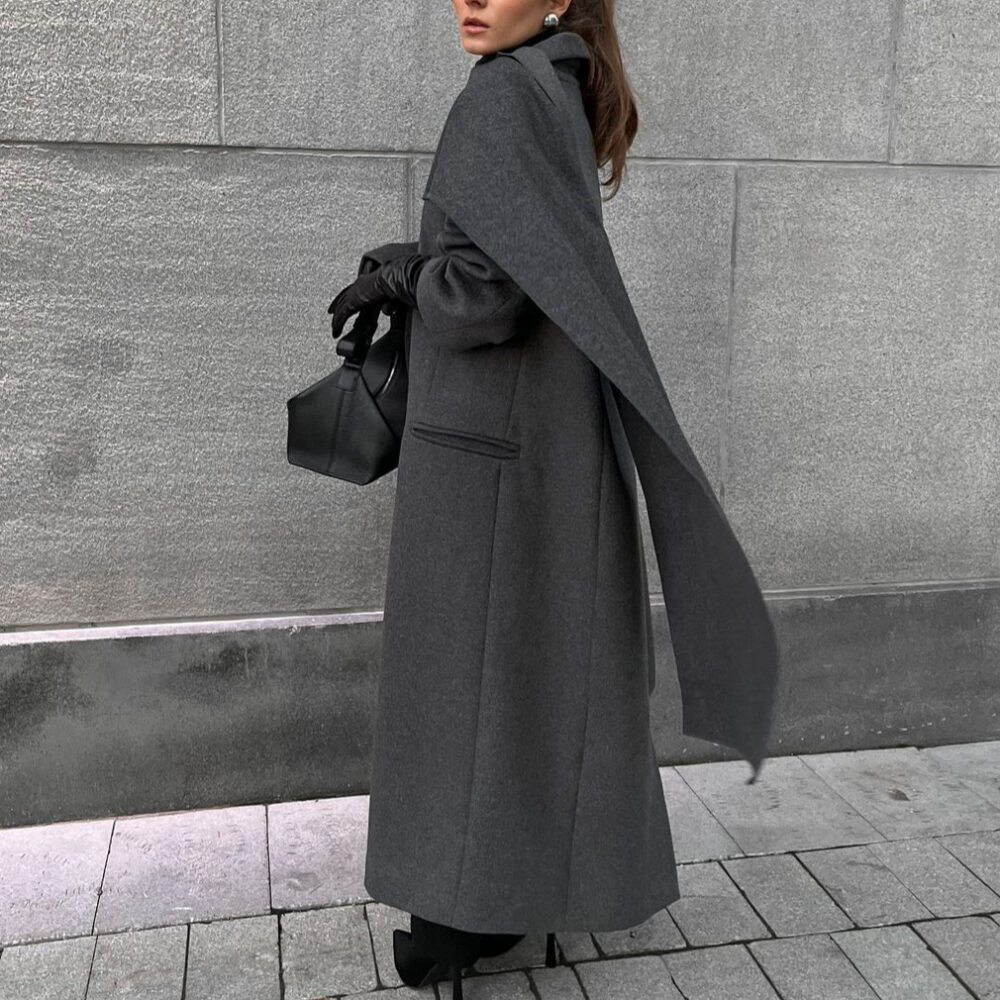 Cloak Long Retro Overcoat Coat - EverVibe - Image 2