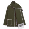 Woolen Coat Thick Loose With Scarf - EverVibe - Image 3
