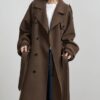 Buckle Lapel Long Overcoat - EverVibe - Image 8