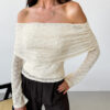 Jacquard Knitted Collar Long Sleeve - EverVibe - Image 2