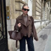 Buckle Lapel Long Overcoat - EverVibe - Image 2