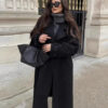 Buckle Lapel Long Overcoat - EverVibe - Image 3