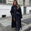 Buckle Lapel Long Overcoat - EverVibe - Image 5