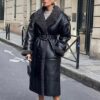 PU Belt Waist Belt Fur Jacket - EverVibe - Image 4