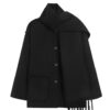 Woolen Coat Thick Loose With Scarf - EverVibe - Image 9