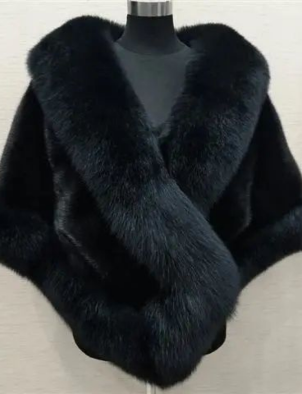 Fox Fur Cape Coat Plus-sized - EverVibe