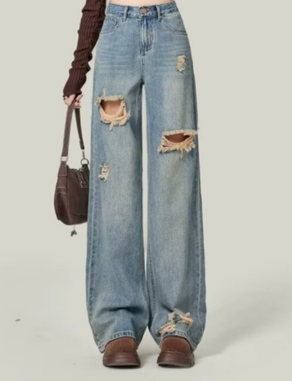 Retro High Street Ripped Jeans - EverVibe