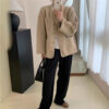 Round Neck Solid Color Top Coat - EverVibe - Image 5