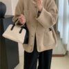 Round Neck Solid Color Top Coat - EverVibe - Image 4