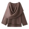Casual Cape Knitted Sweater Coat - EverVibe - Image 2