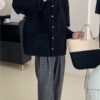 Round Neck Solid Color Top Coat - EverVibe - Image 7