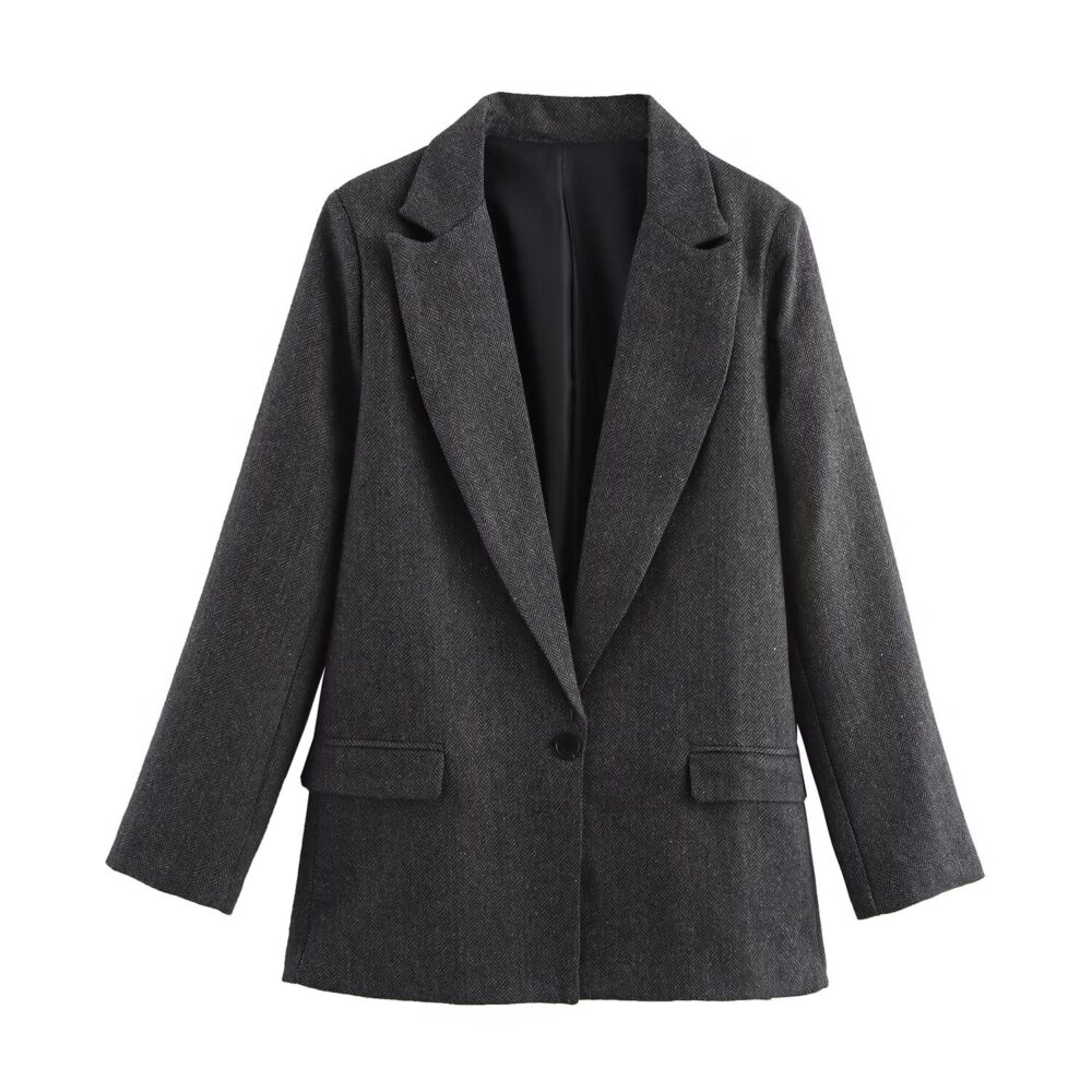 Fashion Long Sleeve Straight Suit Coat - EverVibe - Image 5
