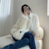Wool Coat Imitation Lamb Fur - EverVibe