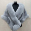 Fox Fur Cape Coat Plus-sized - EverVibe - Image 4