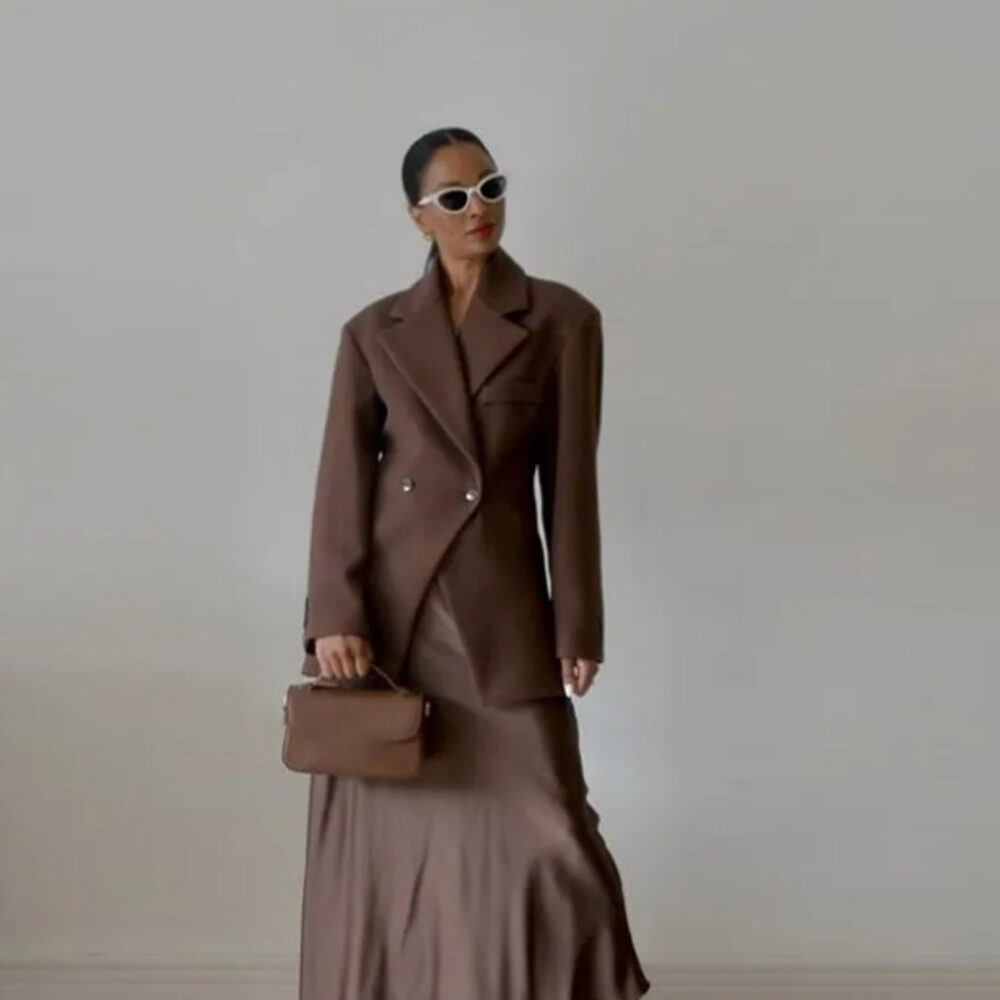 Lapel High Waist Slim Solid - EverVibe - Image 4
