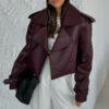Leather Coat Short Loose - EverVibe