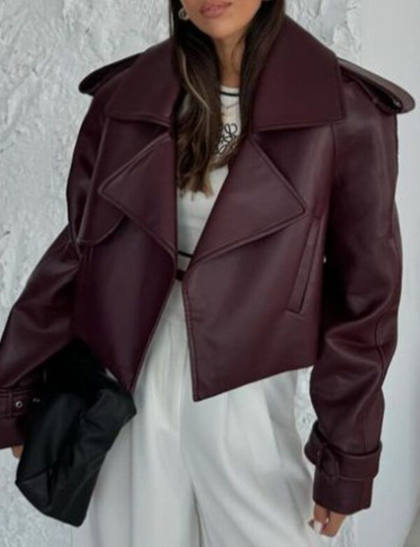 Leather Coat Short Loose - EverVibe