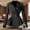 Black Suit Slim-fit Jacket Elegant - EverVibe - Image 6